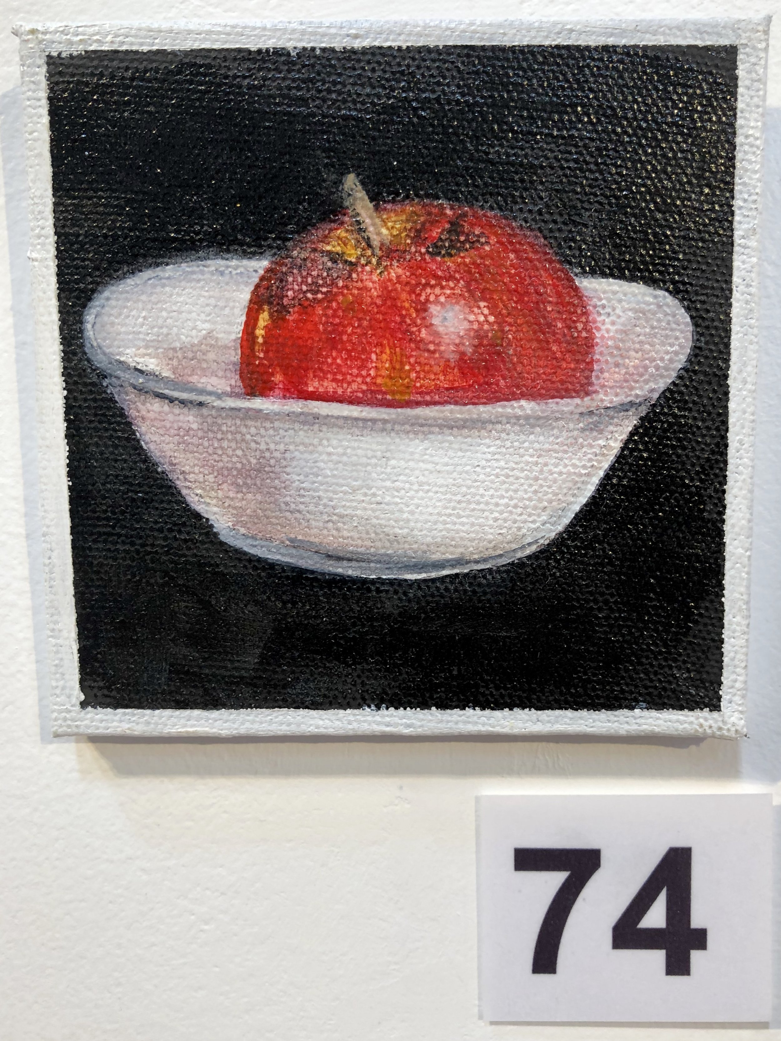 "Apple in a white bowl" by Kaye Kirkland