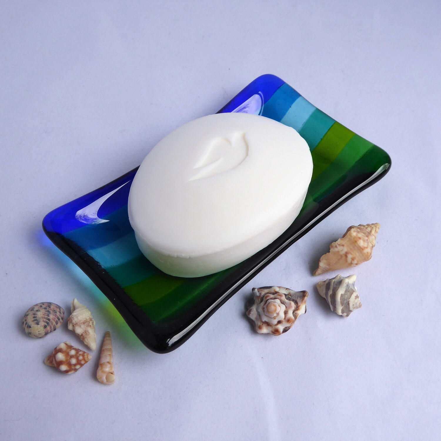 Aquamarine soap dish
