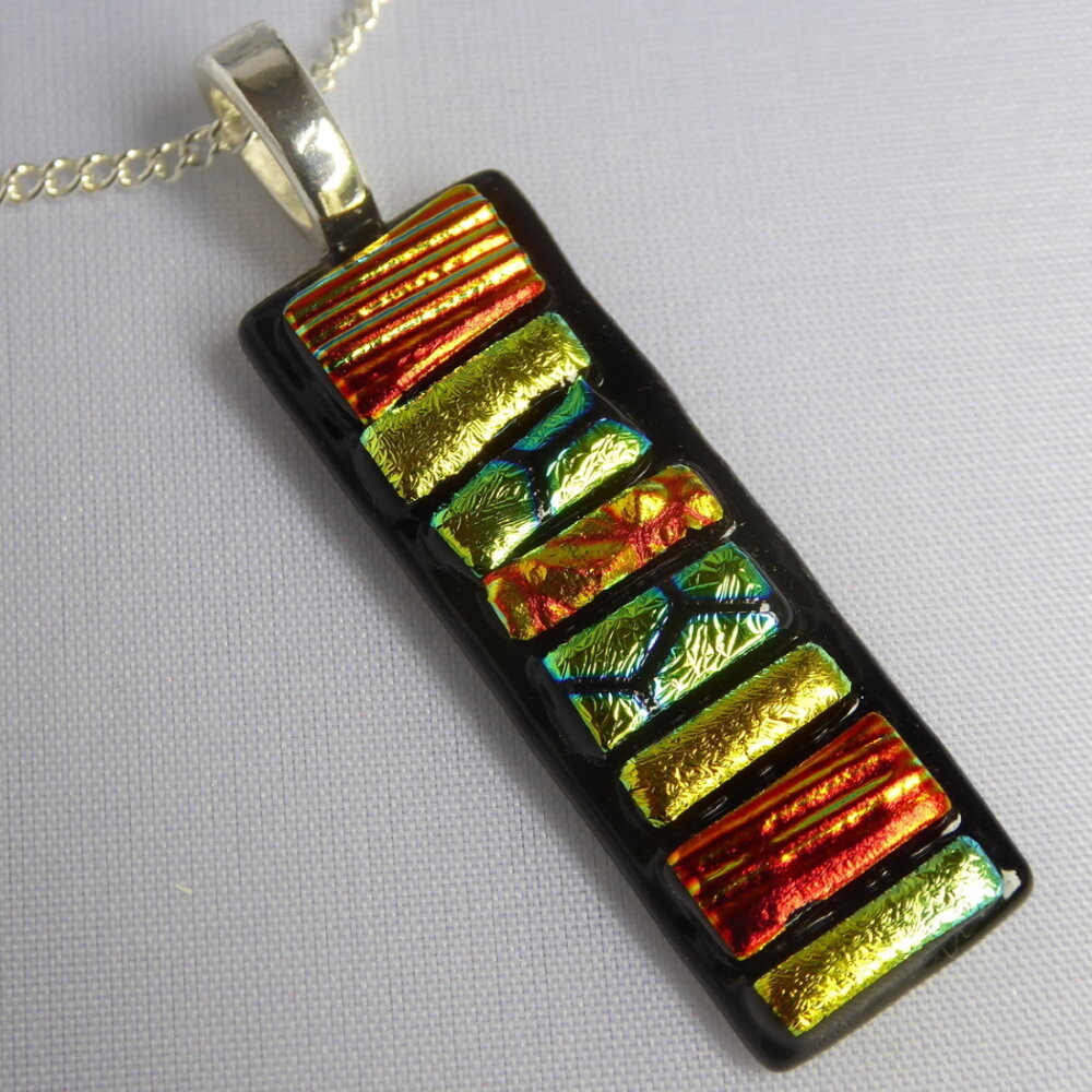 Gold-red mosaic pendant on sale in my Etsy shop