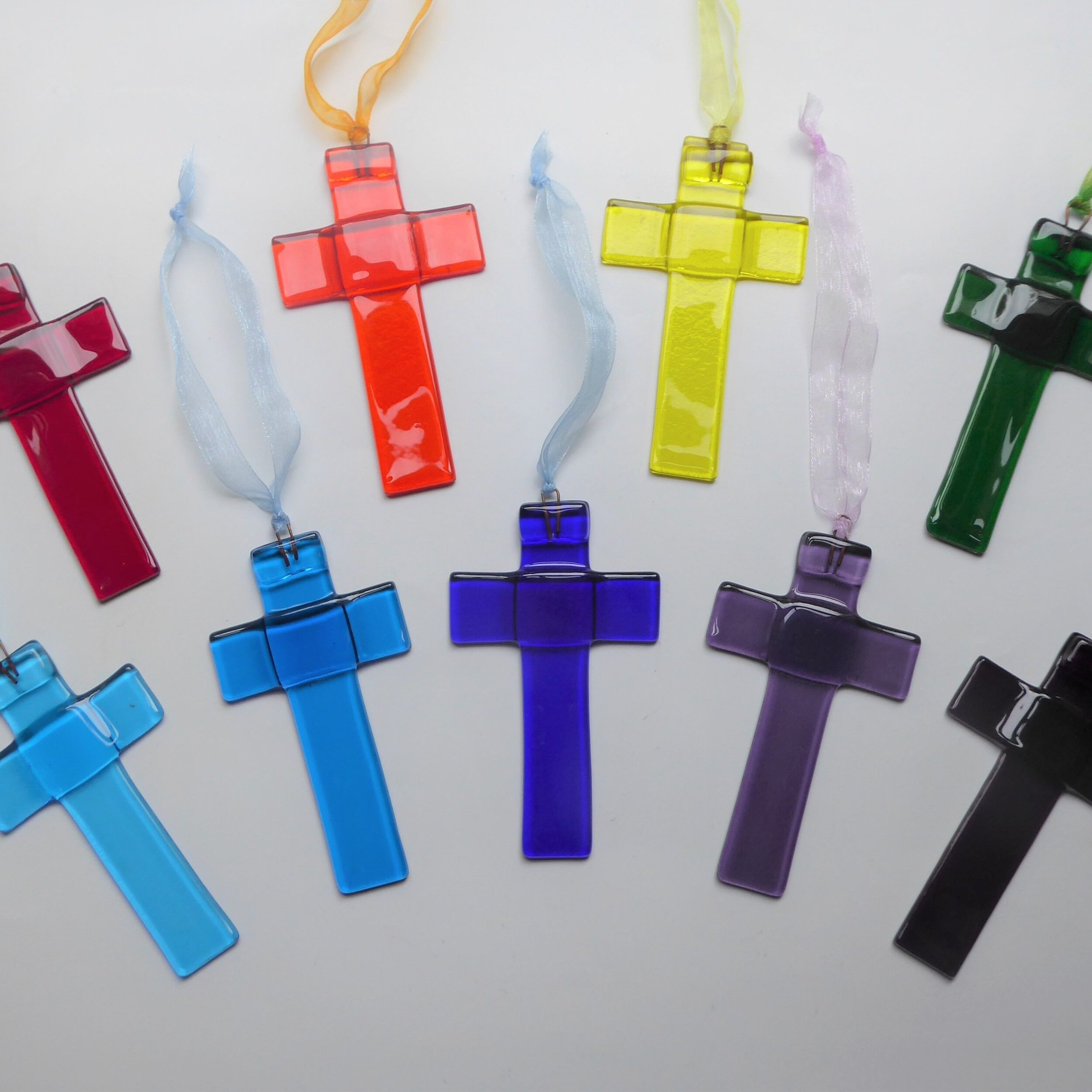 Fused glass crosses