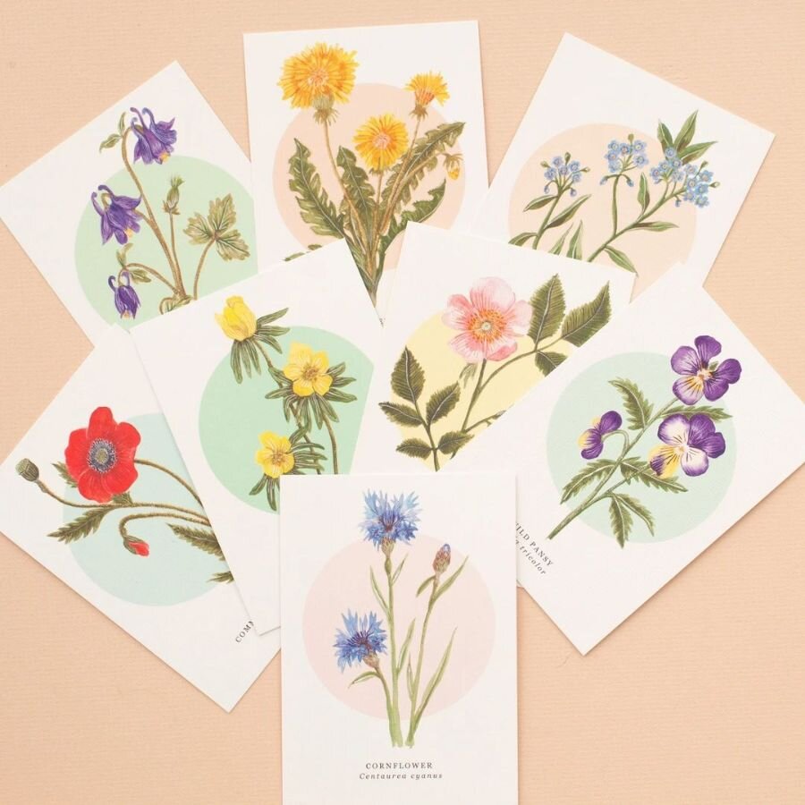 Wildflower notelets from Little Paisley Designs