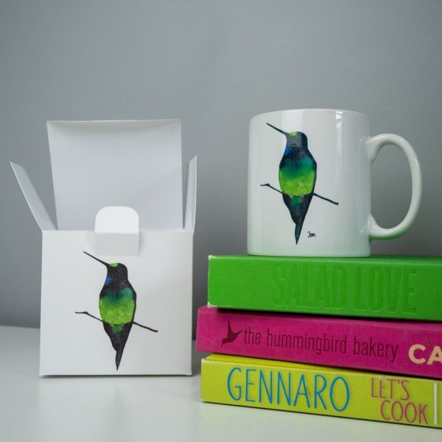 Hummingbird mug from Jem loves to draw