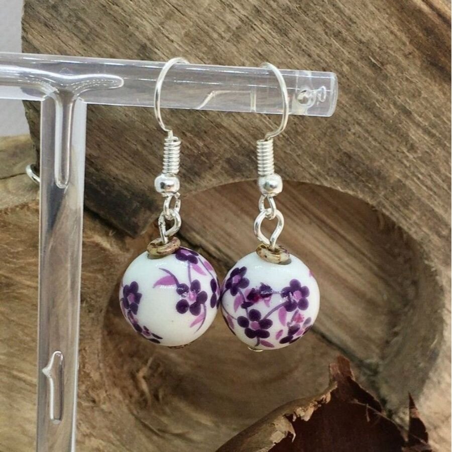 Porcelain bead earrings from Dobs and Bobs
