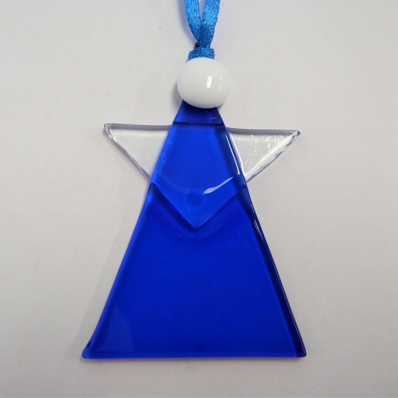  Eva Glass Design blue fused glass hanging angel decoration 