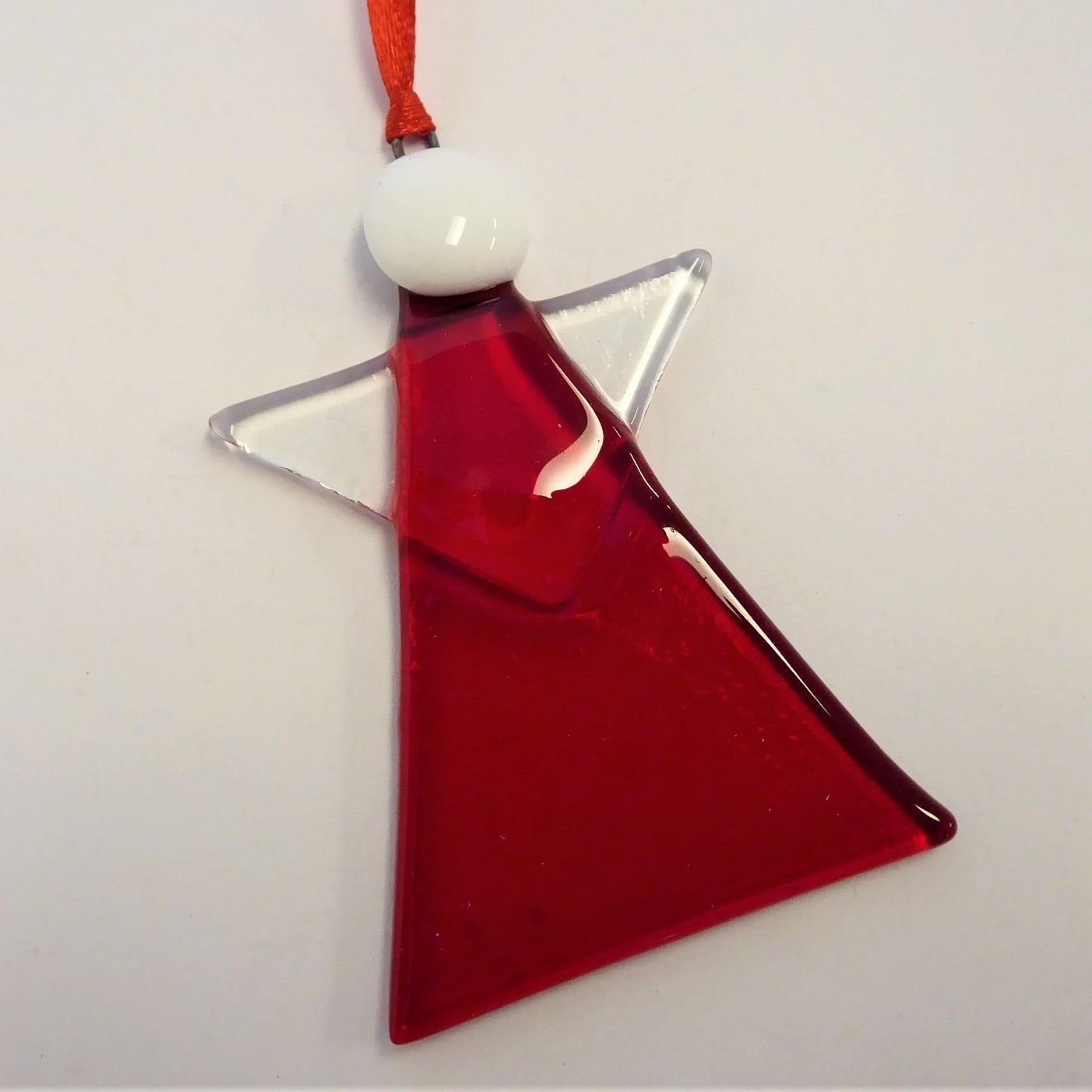  Eva Glass Design red hanging glass angel  