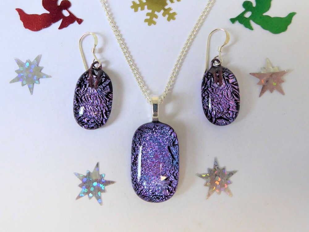 Lilac prismatic jewellery set