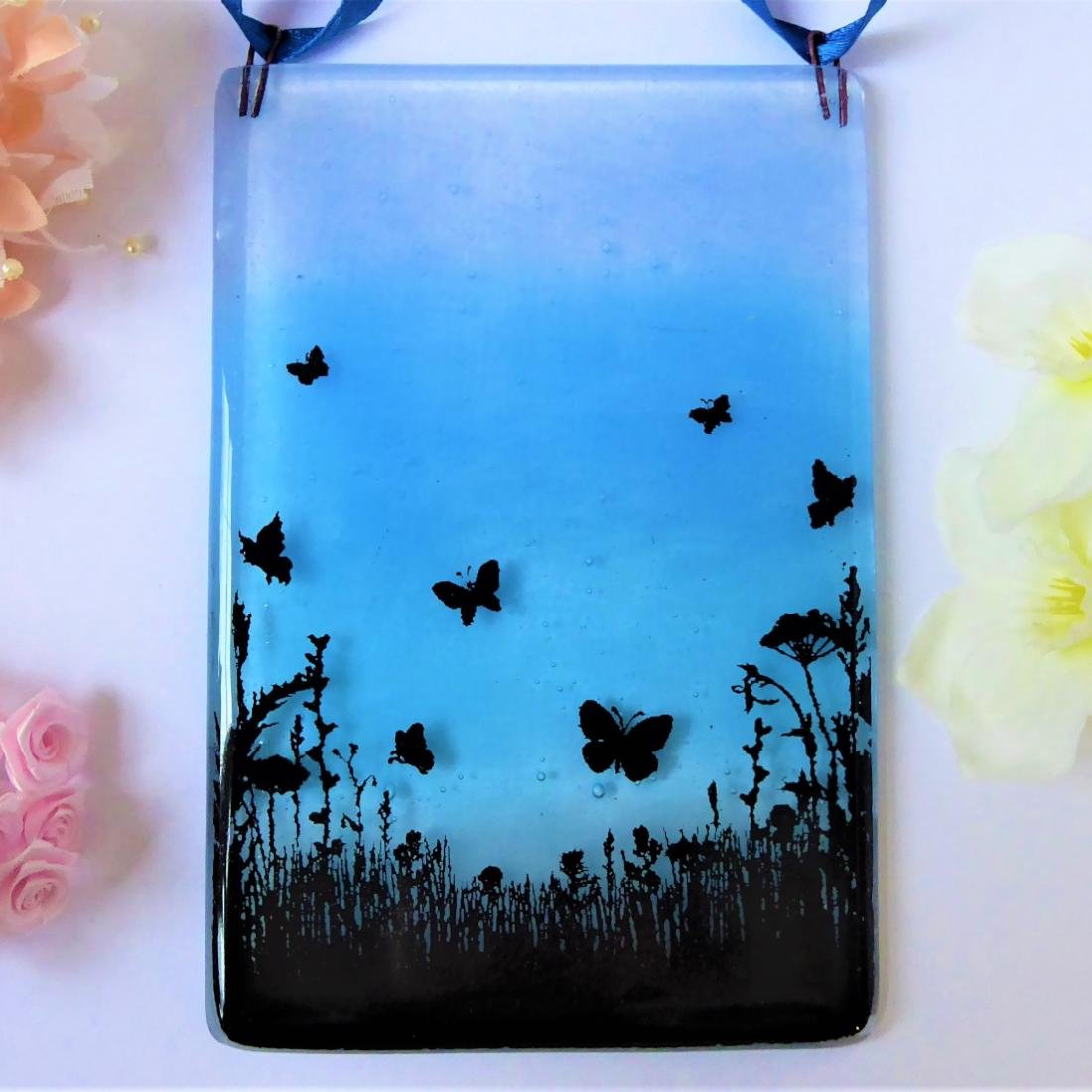 Butterflies blue suncatcher