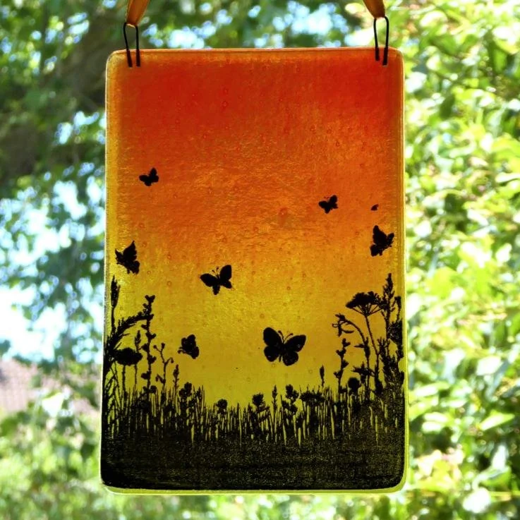 Butterflies sunset suncatcher
