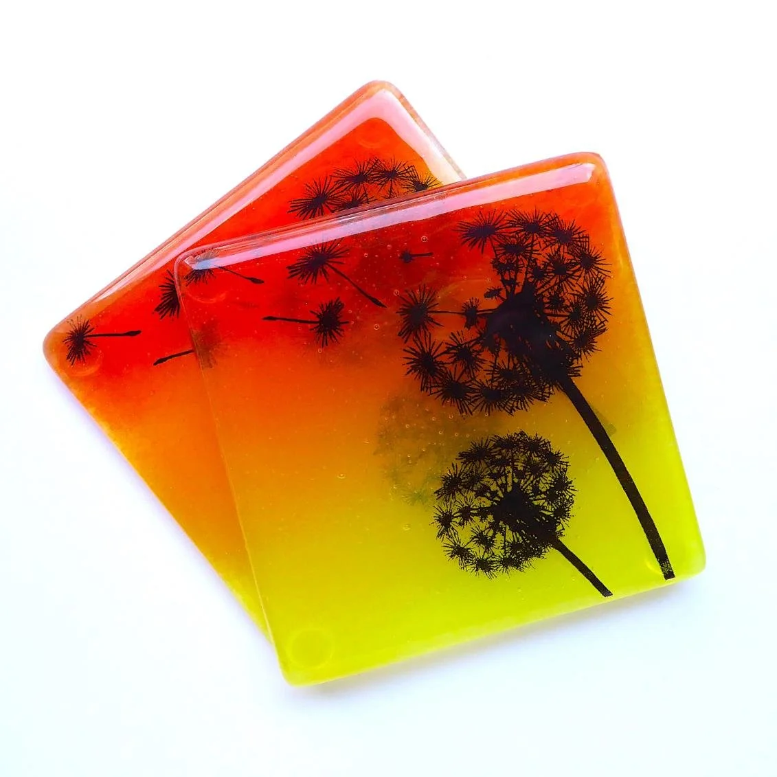 Sunset dandelion coasters