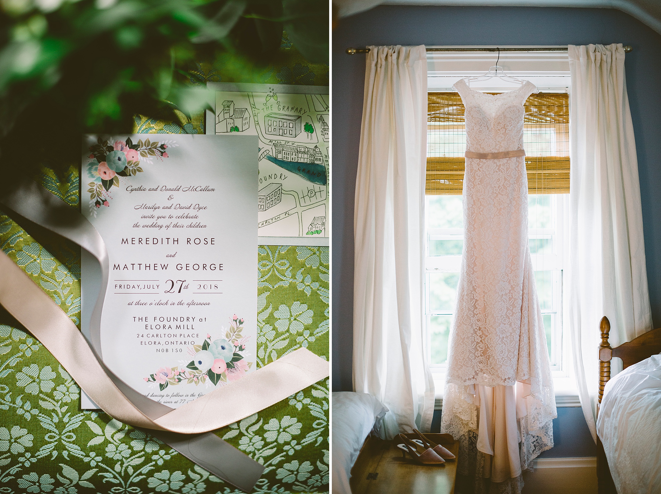 Wedding invite elora mill wedding