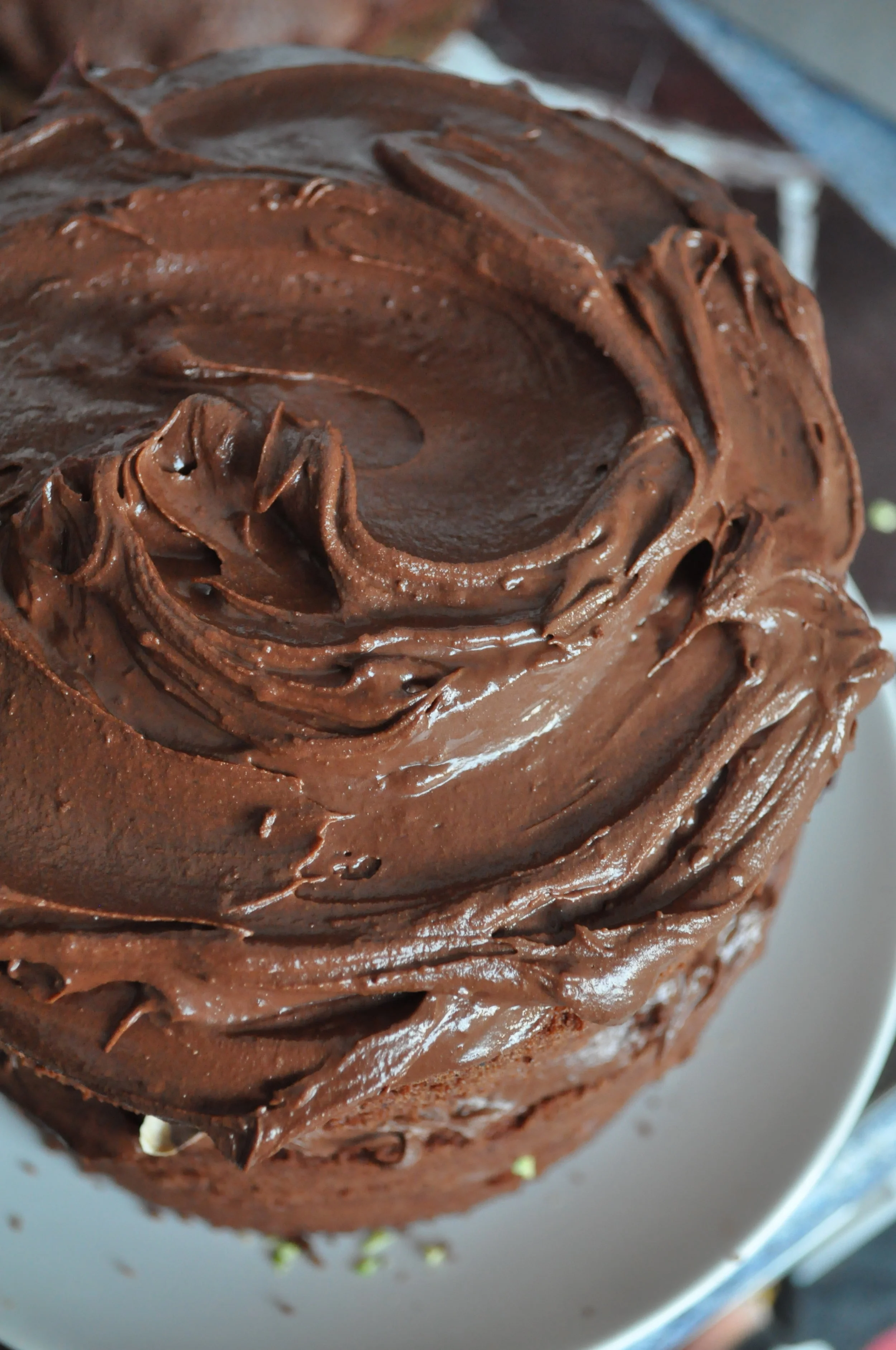 Chocolate Cardamom Fudge Cake with Pomegranate Chia Jam Dine with Dina