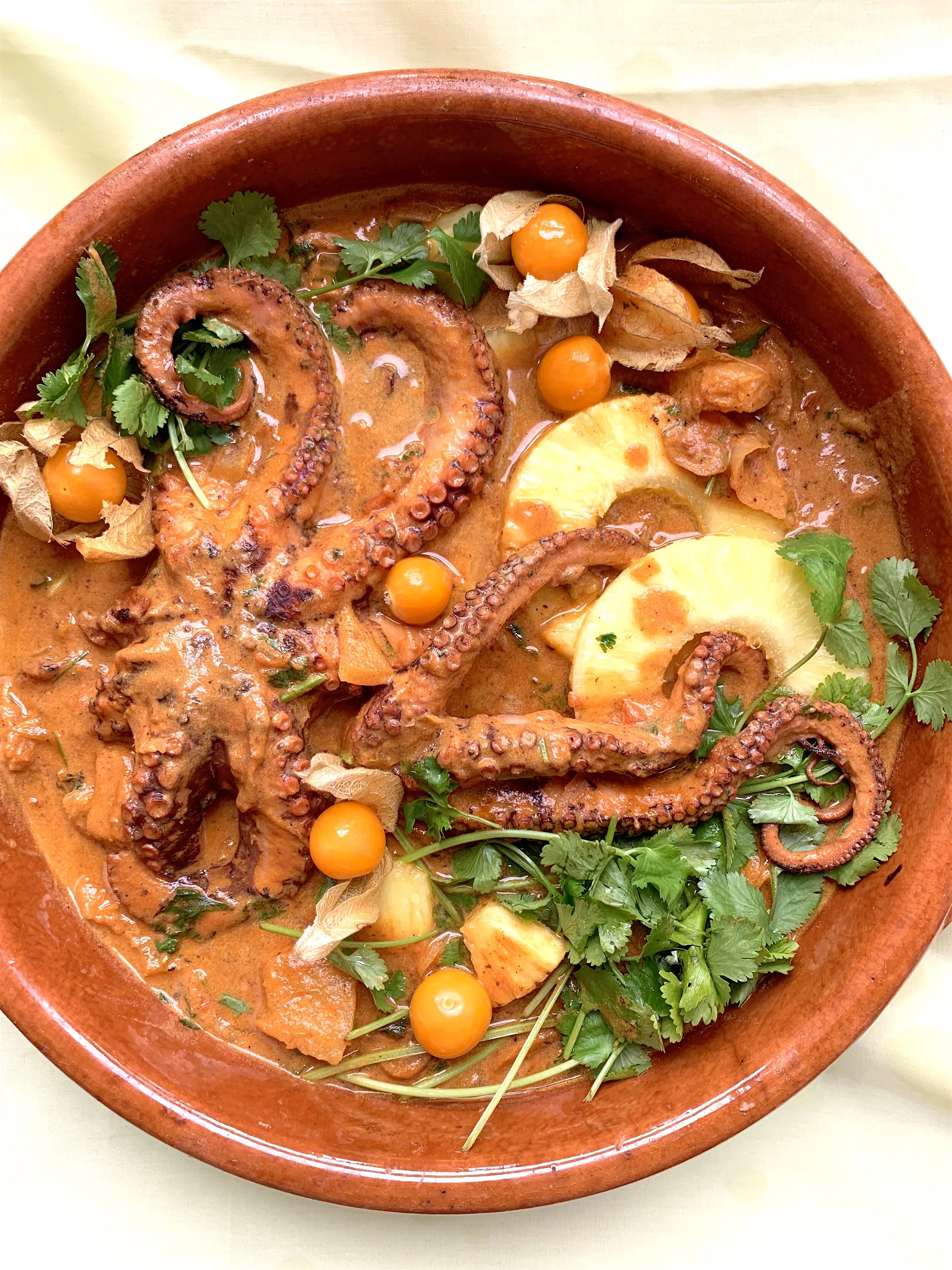 Zanzibari Octopus, Pineapple & Coconut Curry 'Mchuzi wa Pweza' Dine