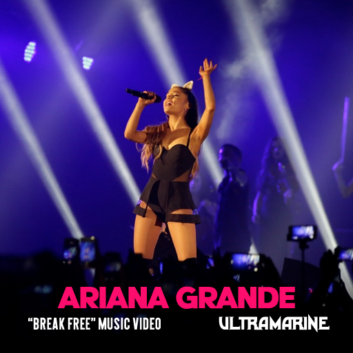 ariana grande break free music video font ultramarine