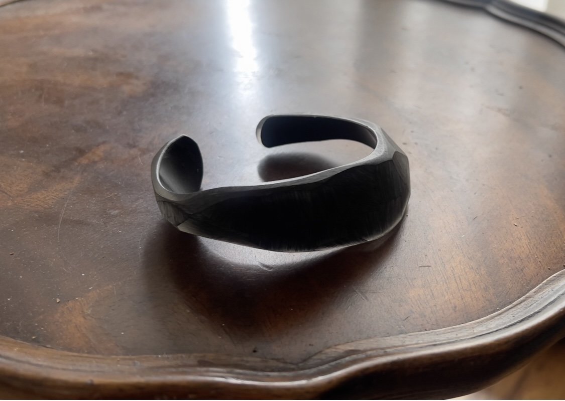 Lost wax cast glass bracelet 