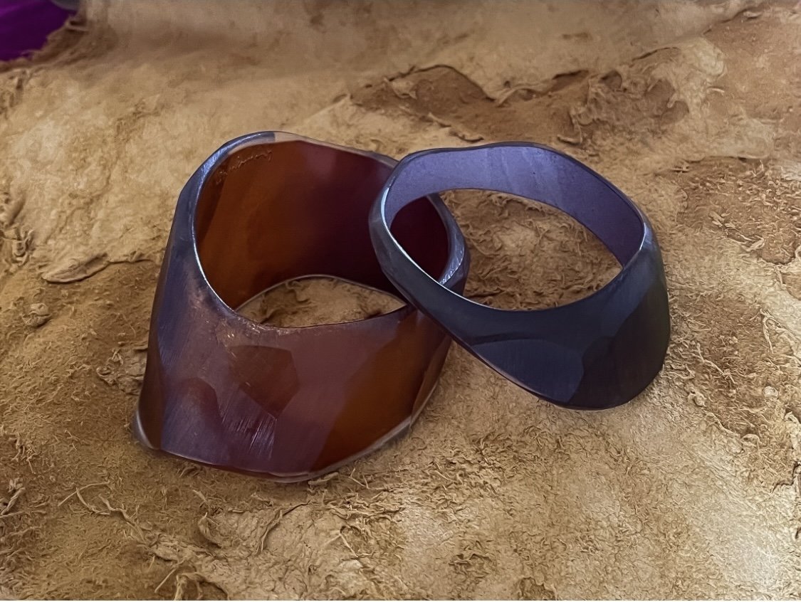 Lost wax cast glass bracelets 