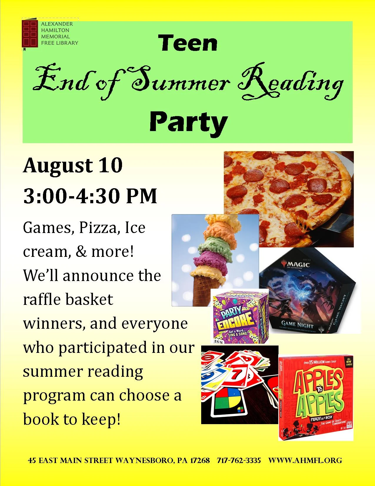 Teen End of Summer Reading Party flyer.jpg