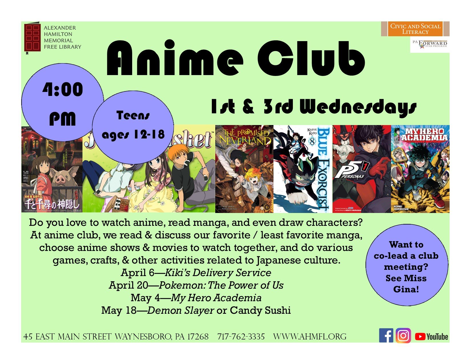 I made this for Anime Club  Club poster Anime Anime diys