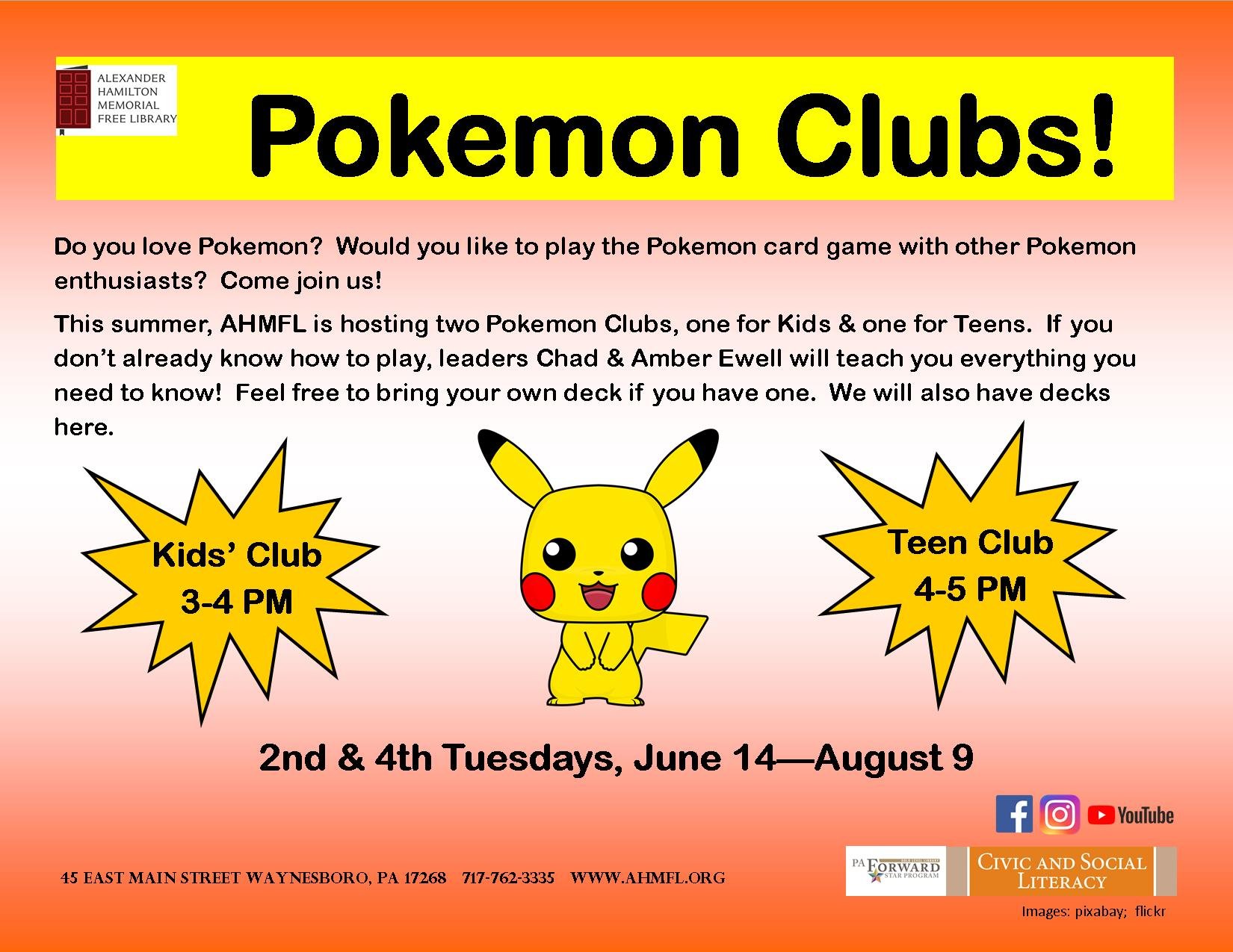 Club Pokémon – Moon Township Public Library