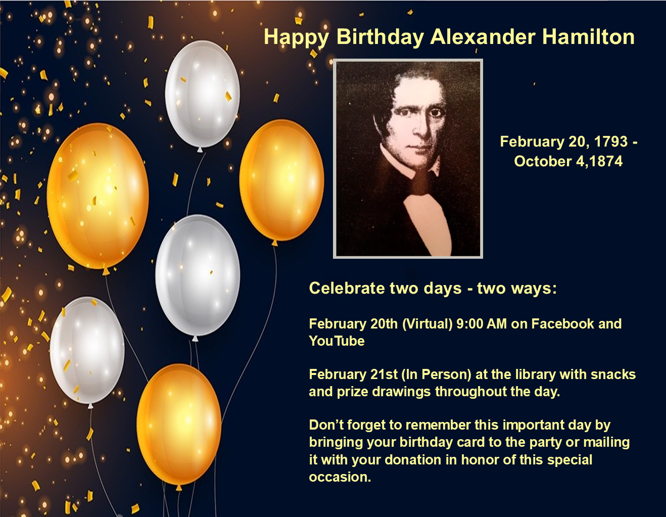 Happy Birthday Alexander Hamilton — Alexander Hamilton Memorial Free Library