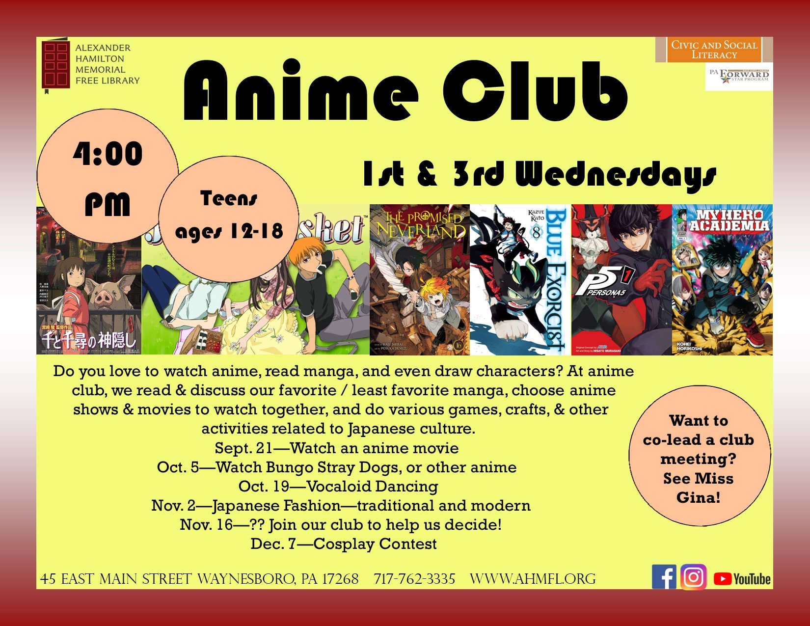 Teen Anime Club, Events