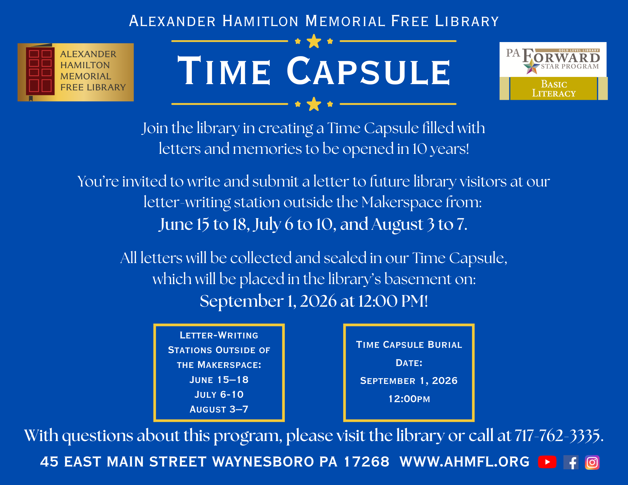 Alexander Hamilton Memorial Free Library Time Capsule — Alexander ...