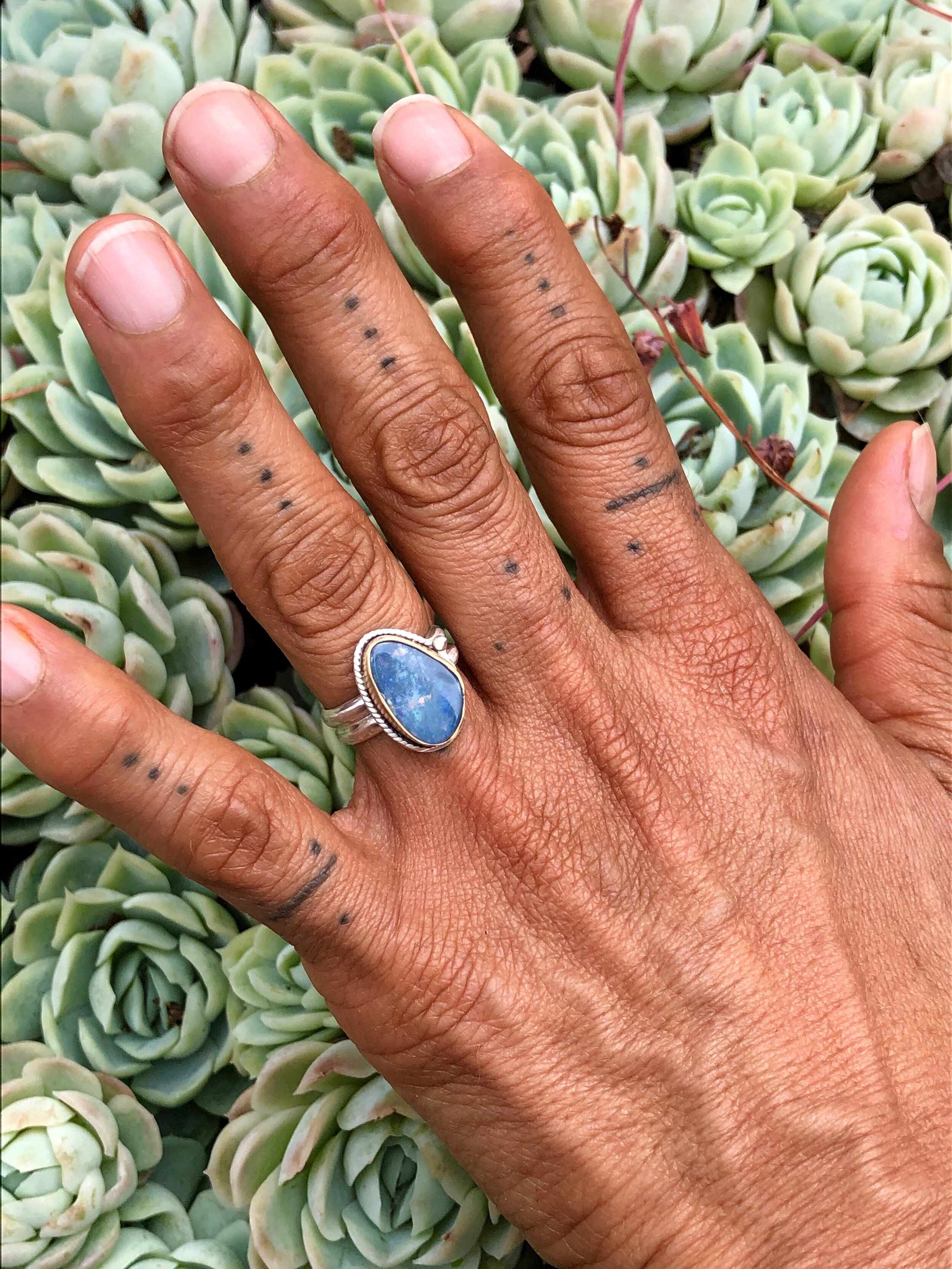 Mixed Metal Opal Ring 