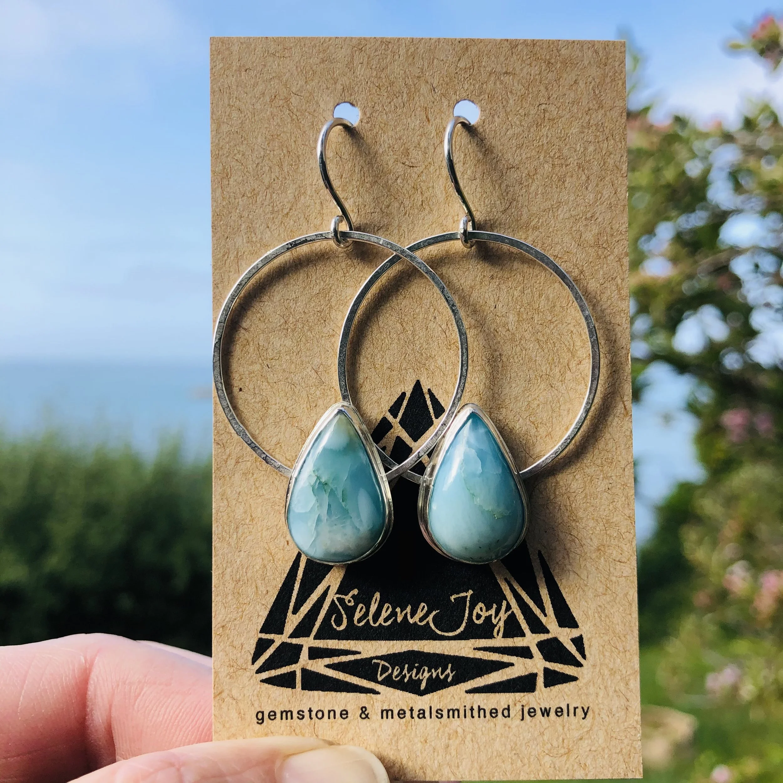Larimar Silver Hoops .jpeg