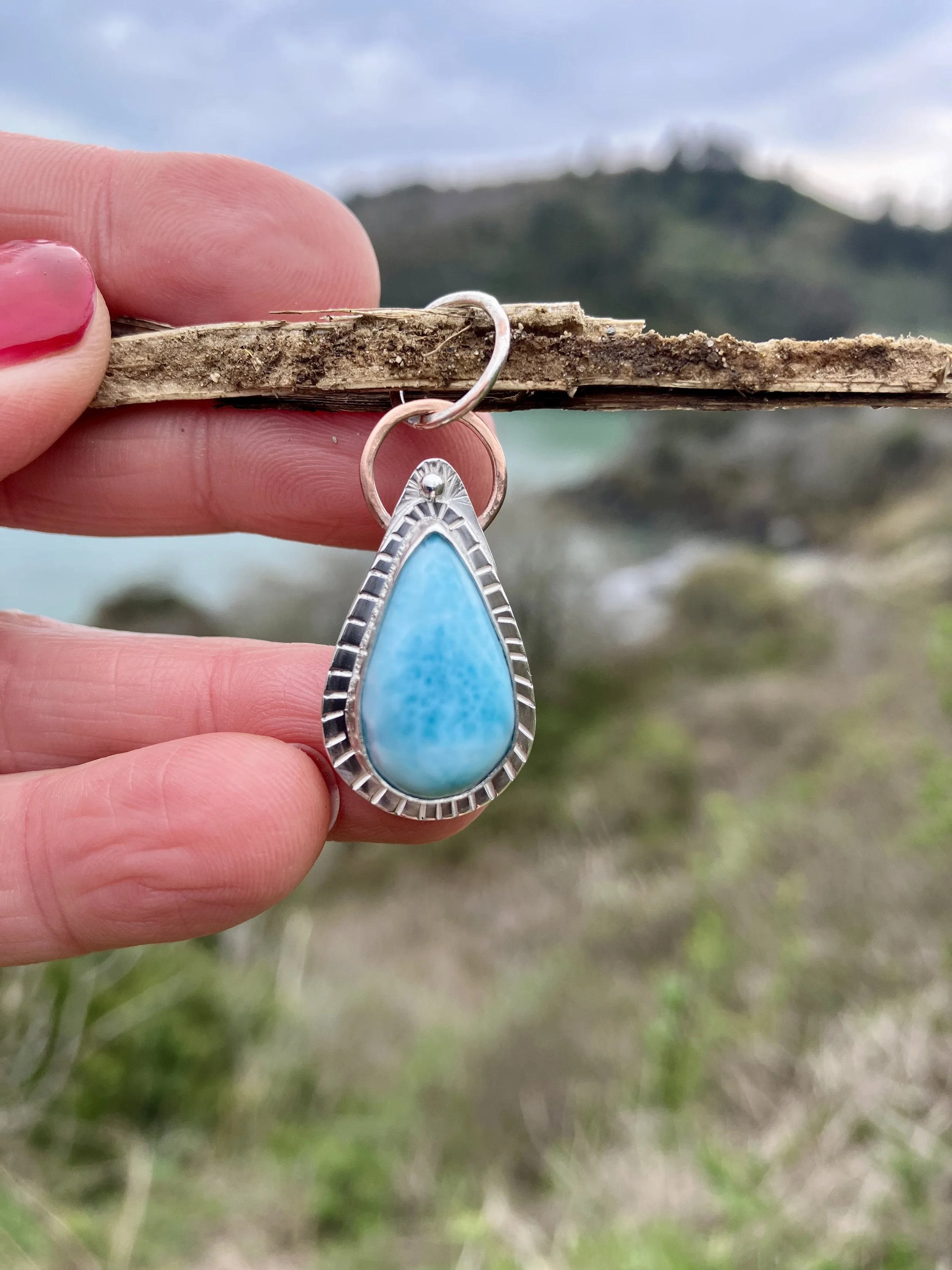 Larimar Gem Drop Pendant
