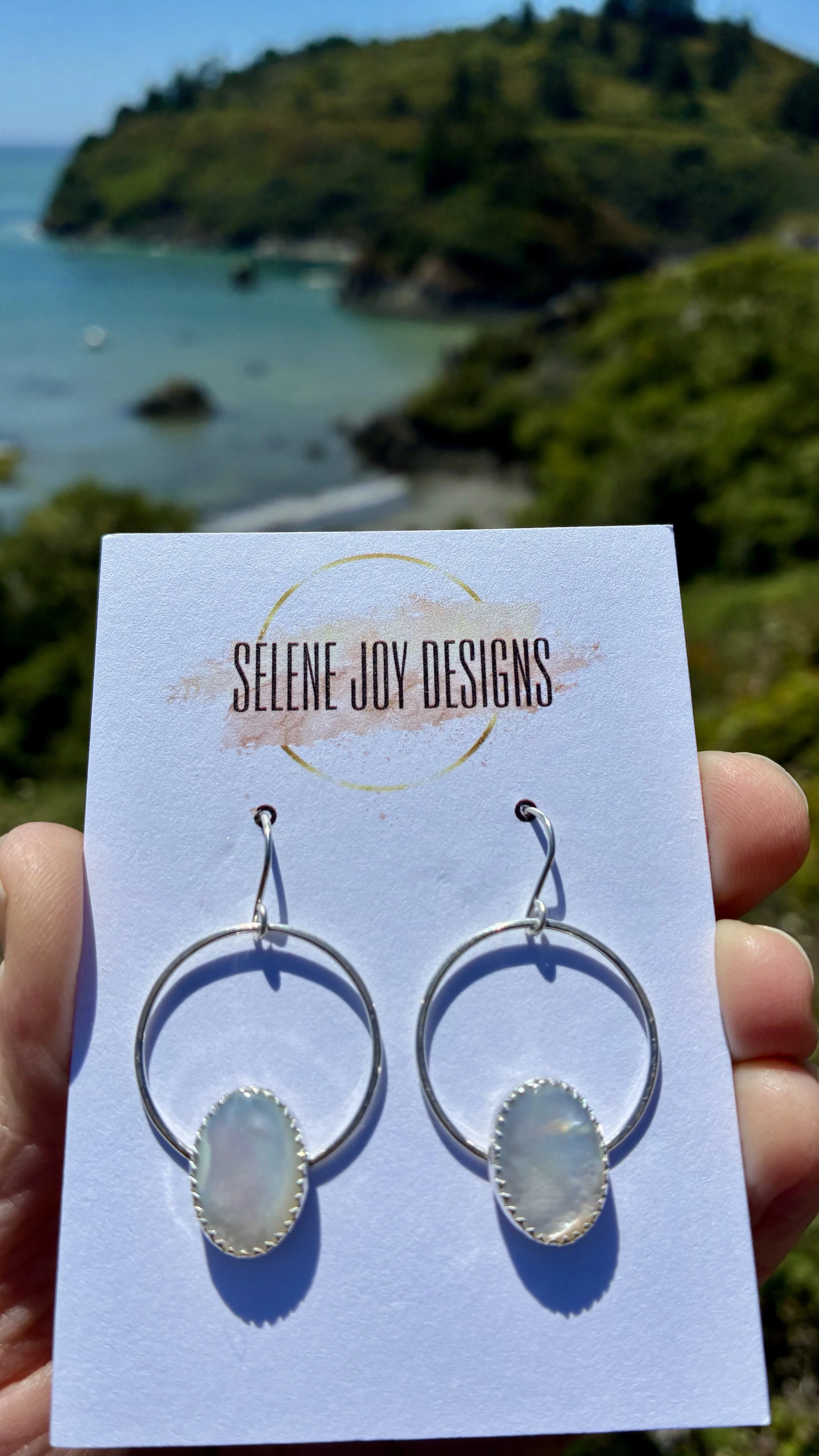 Mother of Pearl Silver Hoop earrings .jpeg