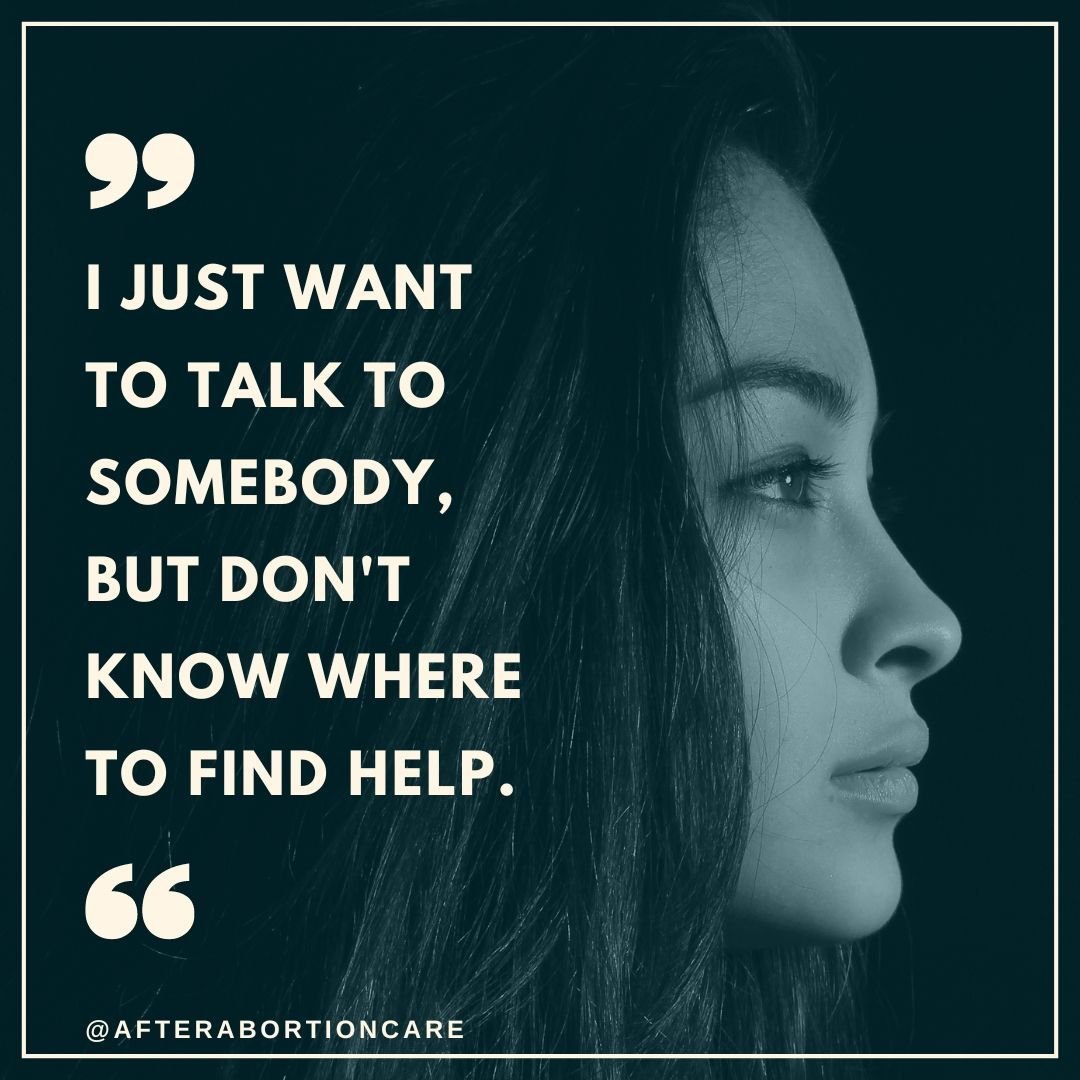 We can help. Talk to someone who understands. 

We offer non-judgmental, confidential assistance at 703.841.2504 or info@helpafterabortion.org.

#afterabortion
#confidential
#youarenotalone