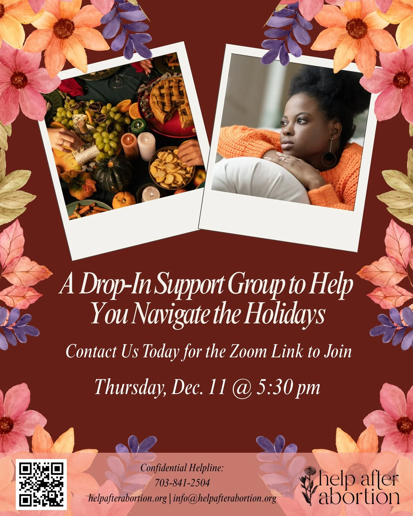 We get that the holidays can be a difficult time. Come and talk with us in between holidays, on December 11th. We're here for you. 🍂🧡 Call or email us today or head to the link in our bio.