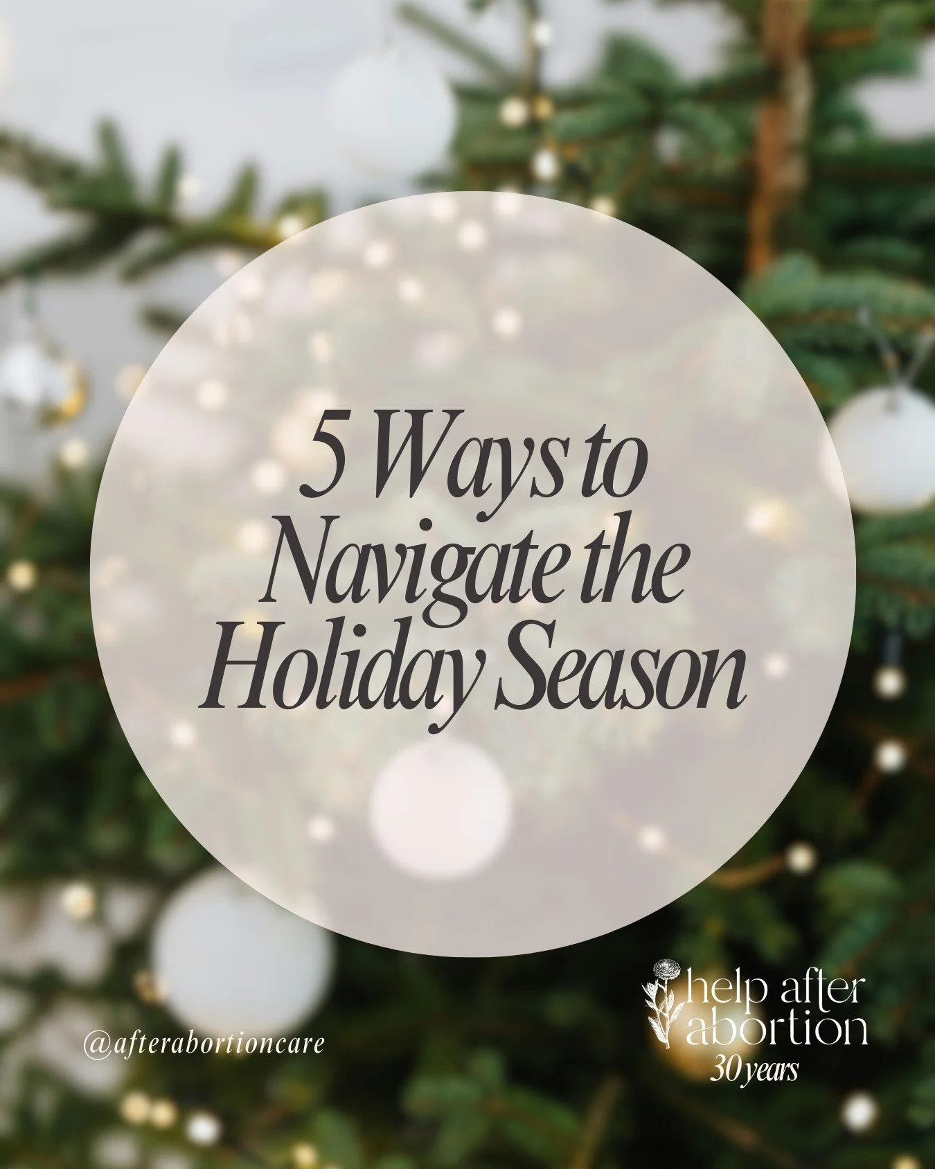 We know these days can be tough, but we hope these tips help make it easier. 💜

 Call us today using the info in our bio to find out more about online support groups and in-person healing events coming up in the new year. Of course, follow us here t