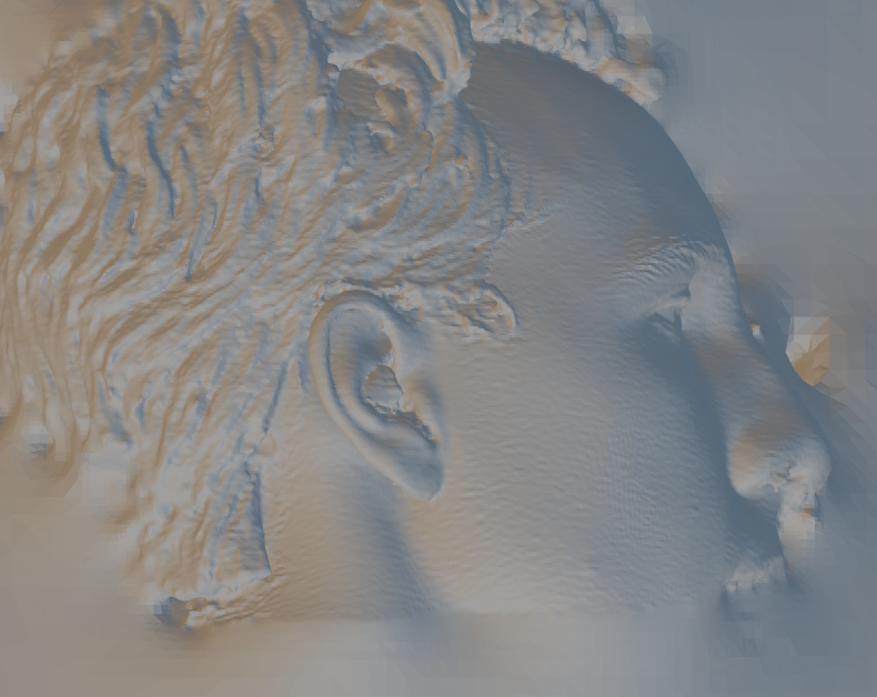 Side view of 3D scanned ear