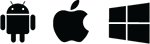 Icon of Android, Apple, and Windows