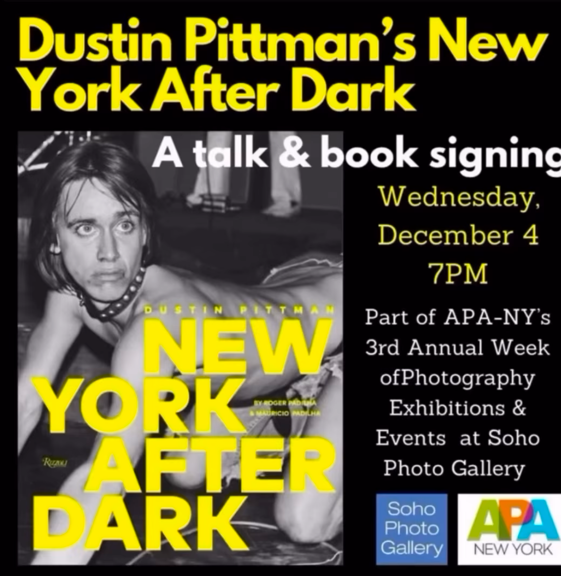 DUSTIN POP  NEW BOOK "NEW YORK AFTER DARK" A TALK AND BOOK SIGNING 