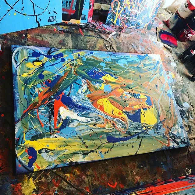 &ldquo;Jermo Special&rdquo;
One of my favorite pieces!! .
I created this for a White Wall in his Beautifully Designed Modern Kitchen!! @jeremy_black184 🙏🏻🙏🏻 .
..
.
#art #paint #artofinstagram #instagram #worldart #dubai #spain #love #worldawarene