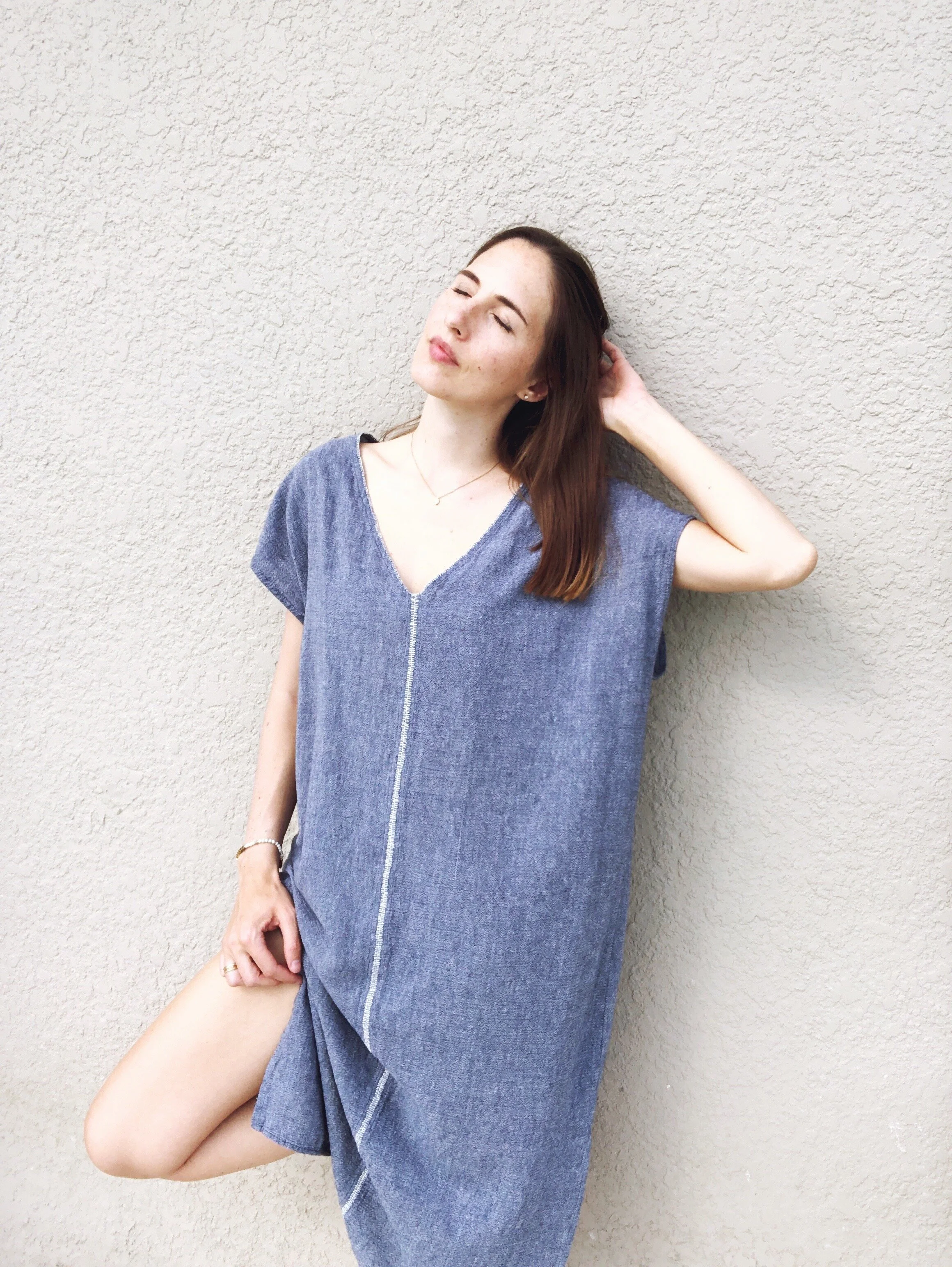 Loom Marine Sile V-neck Caftan