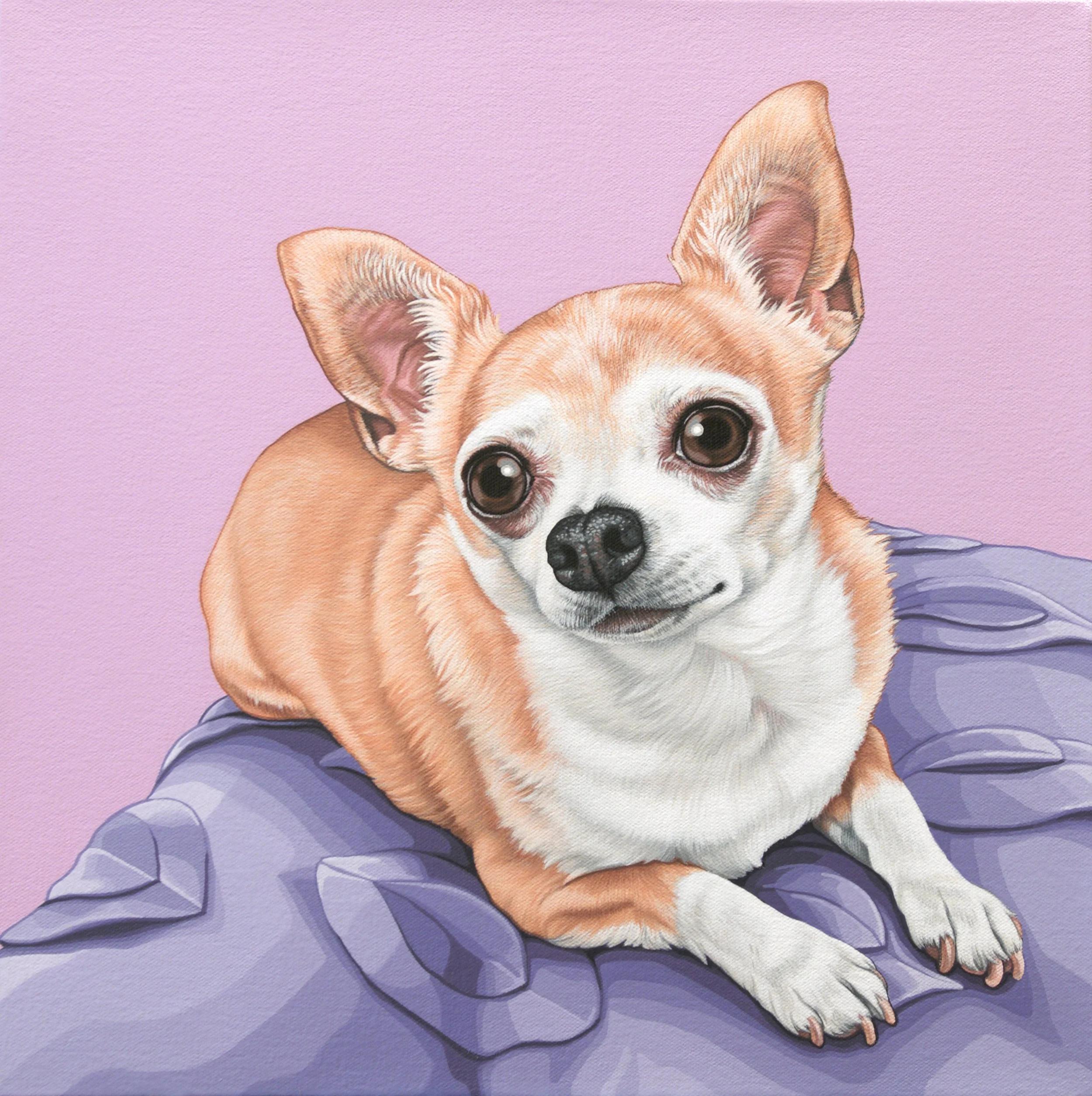 "Bruschi", latex enamel on canvas, 16x16, 2018