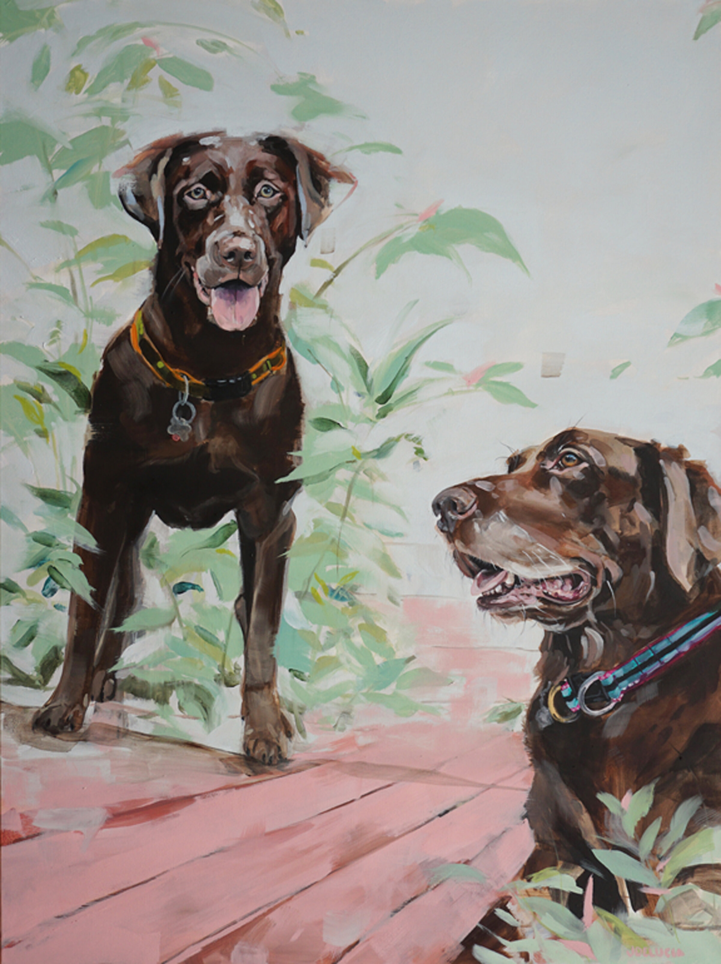 "Oscar &amp; Shelby", Oil on canvas.