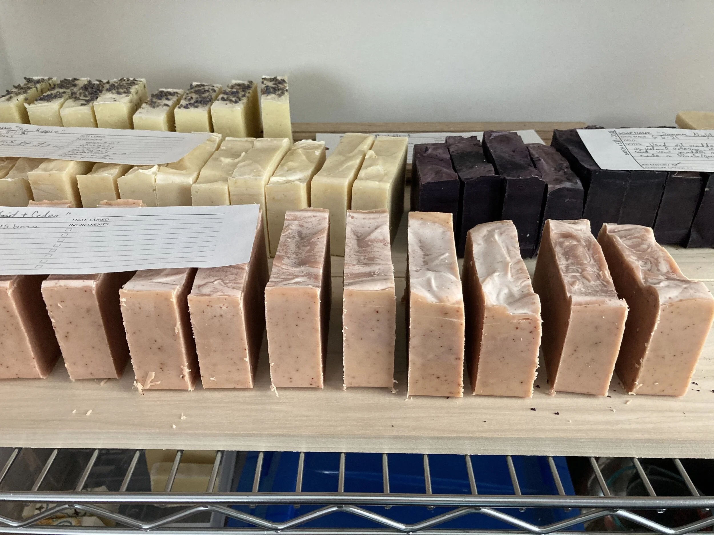 various hand cut loaves of soap for buying in bulk