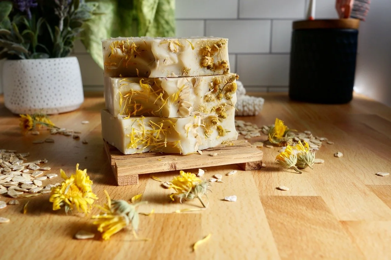 cleanly formulated calendula and oatmeal soap