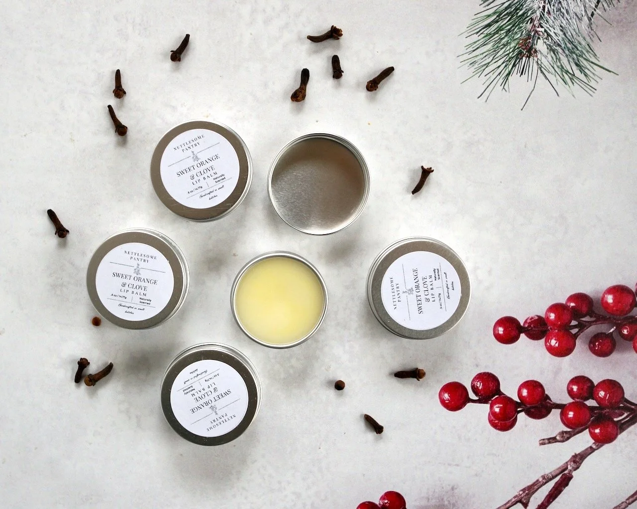 Sweet orange and clove she butter lip balm