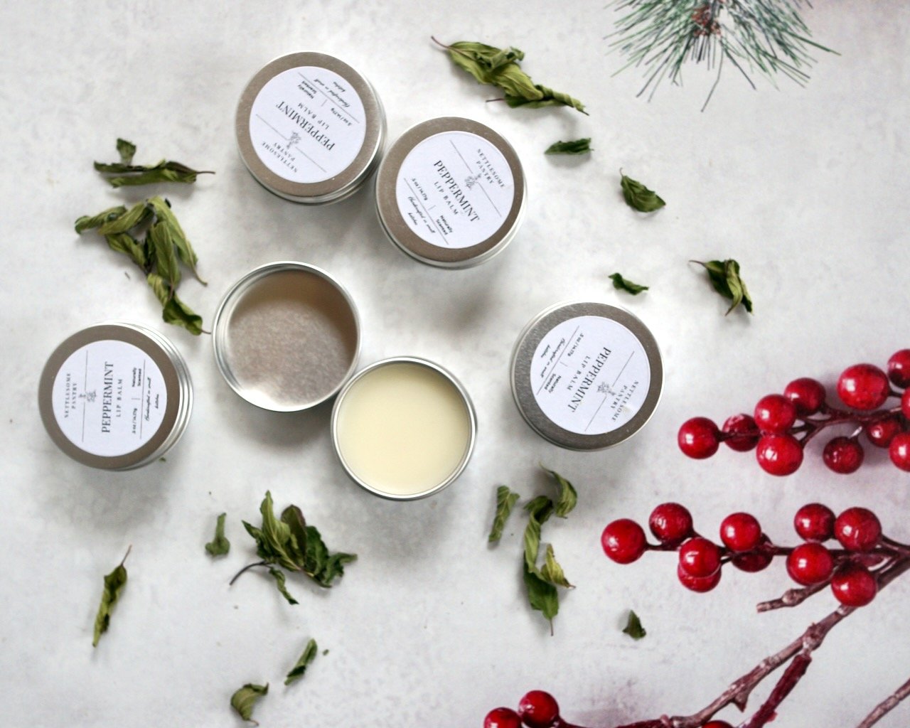 peppermint essential oil lip balm