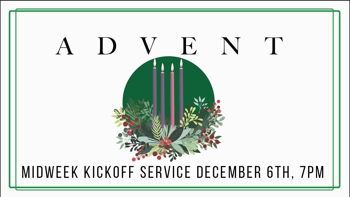 Join us tomorrow for our midweek Advent service! Kick off the season right with some classic Advent hymns and a homily to get us in the spirit of waiting and anticipating Christ&rsquo;s arrival to us. 🌟🙏🏼💒