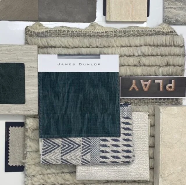 James Dunlop has a beautiful color range of dark teal in this gorgeous palette by @annette_english available through @theflemminggroup @we_love_fabric #losangeles #losangelesinteriordesigner #santabarbara #textiles #fabric #upholstery #sheers