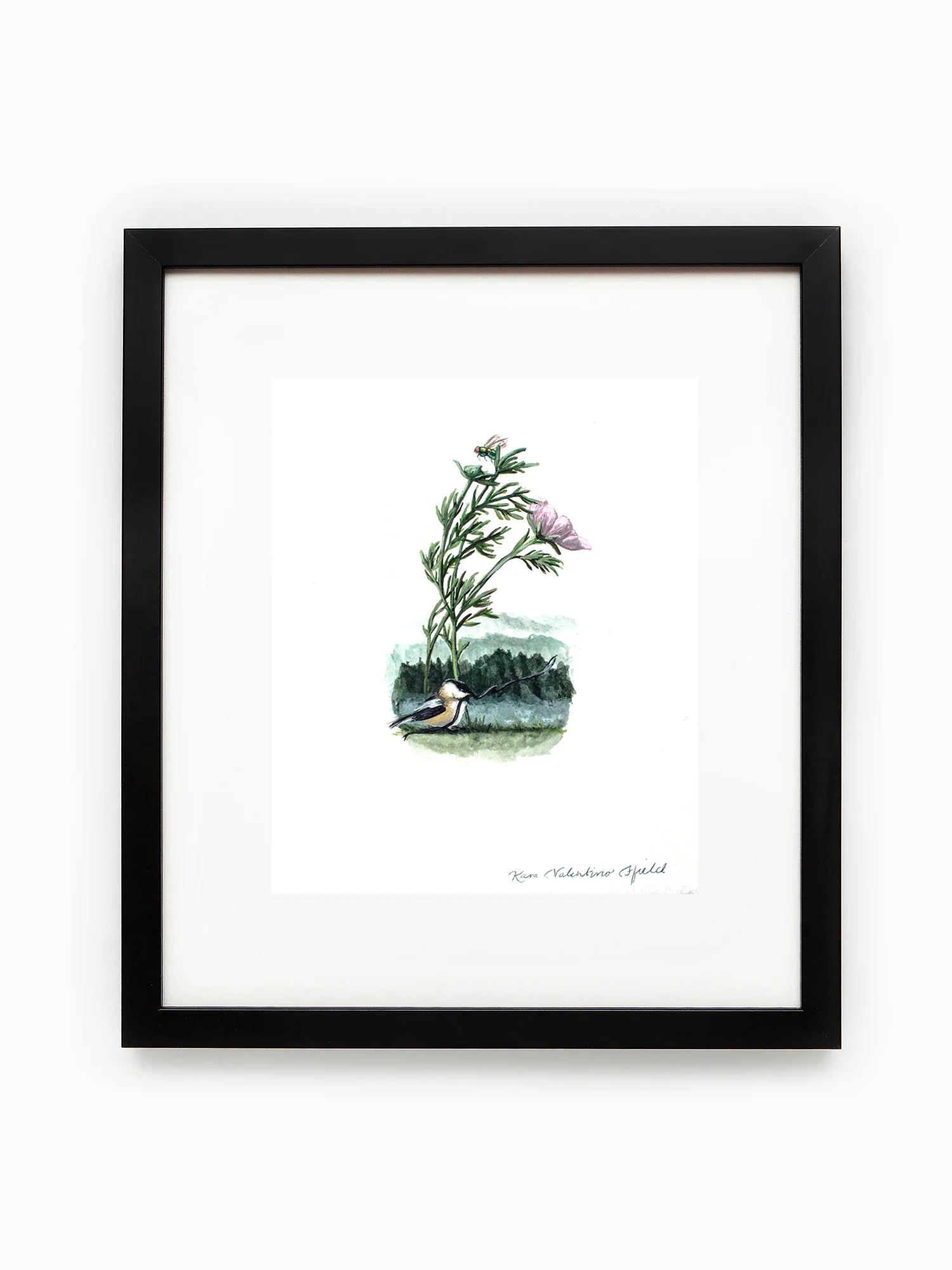 Carolina Chickadee and Fly In Landscape