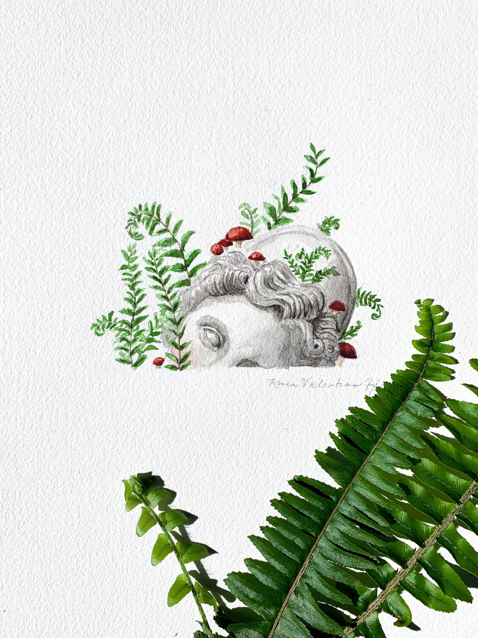 Watch Me Watercolor: Ferns, Mushrooms, and a Fallen Goddess