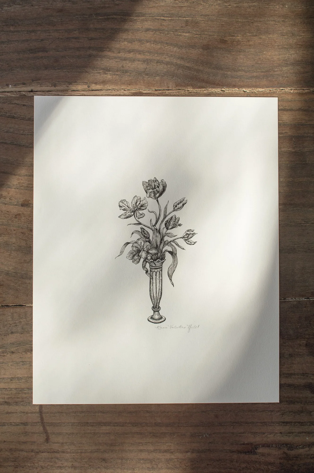 Tulips in Vase | Black and White Print | Kara Valentino Ffield-2.jpg
