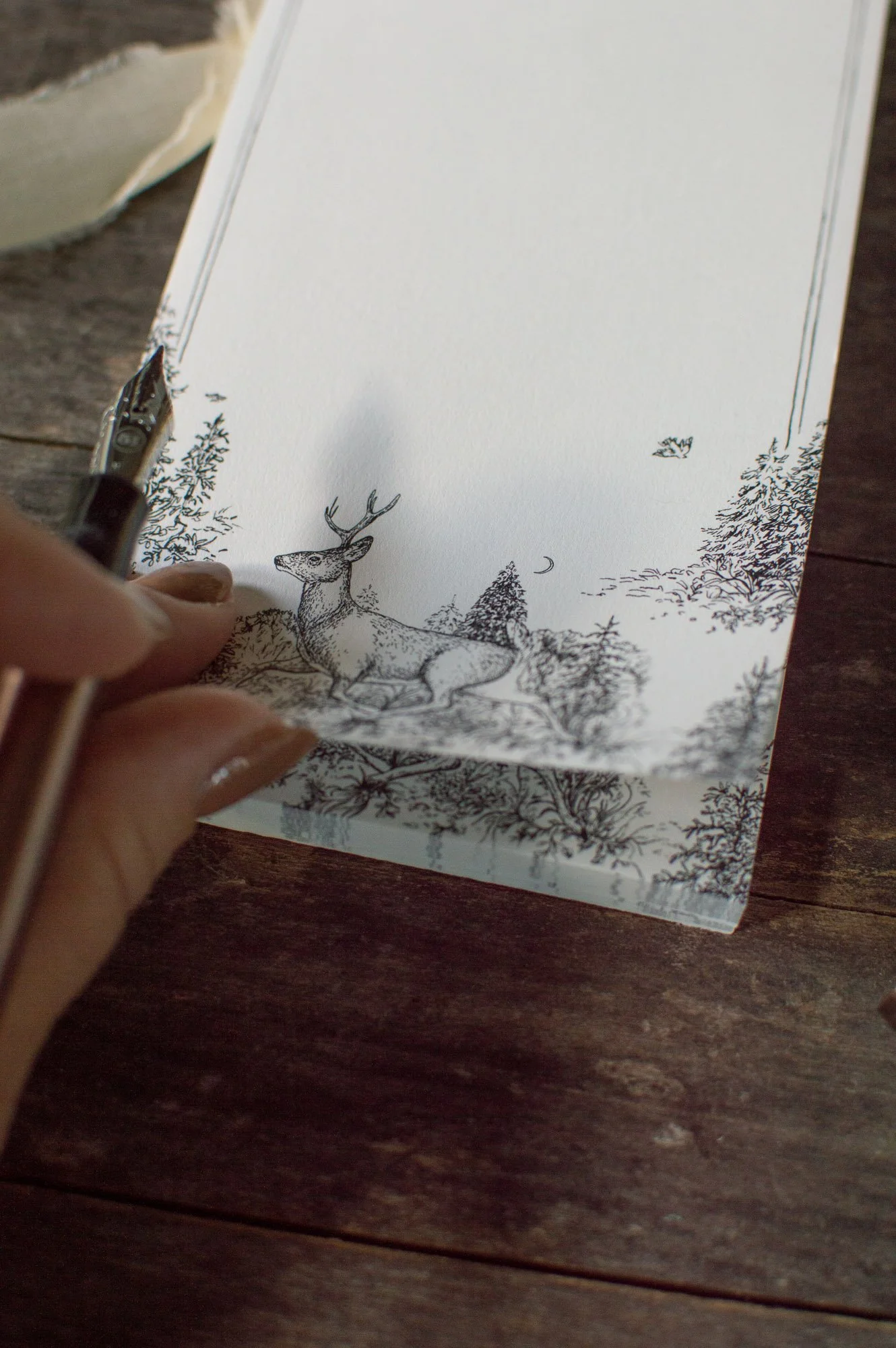 Deer Toile Notepad closeup - Kara Valentino Ffield.jpg