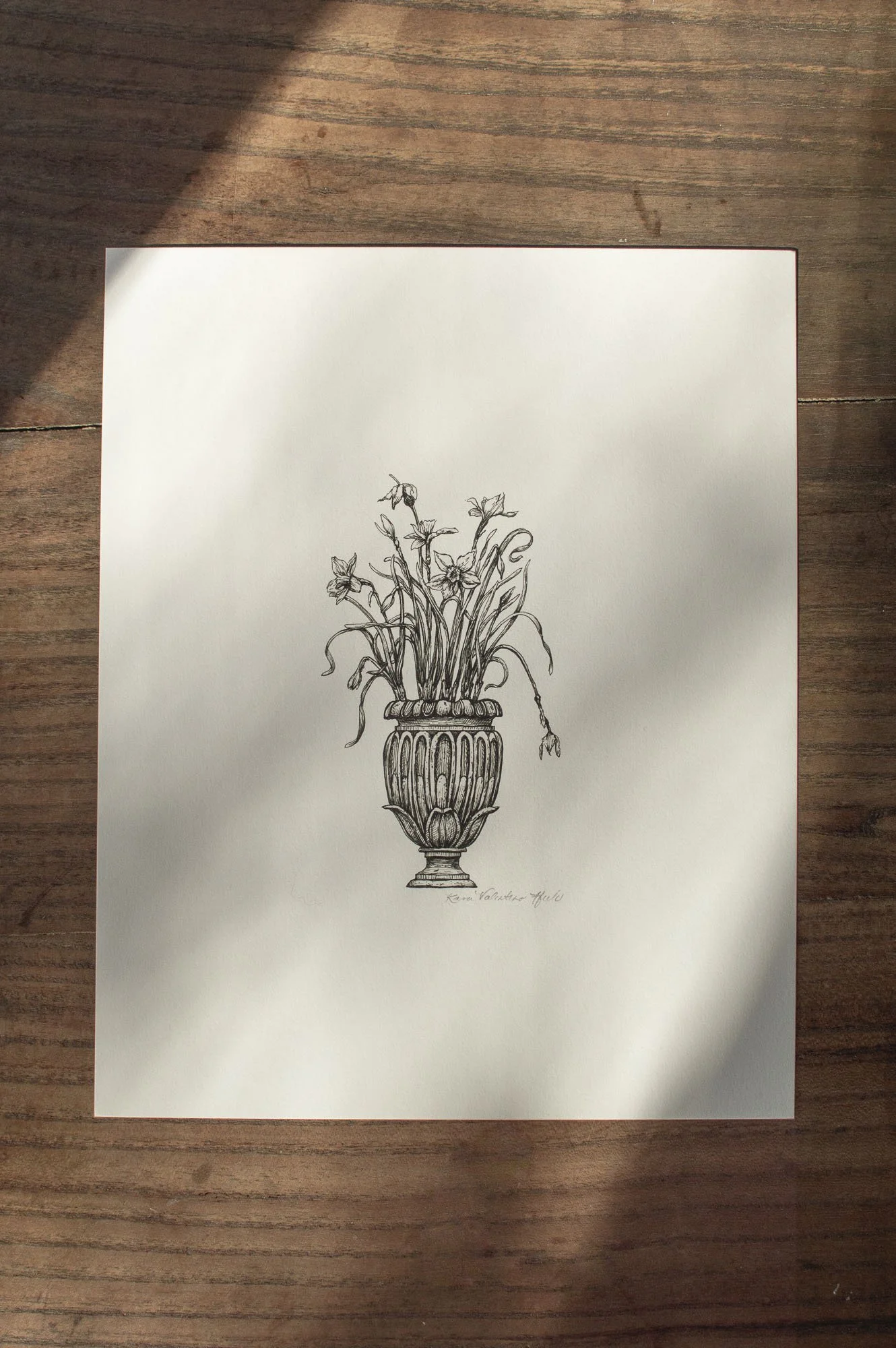 Daffodils in Urn Fine Art Print